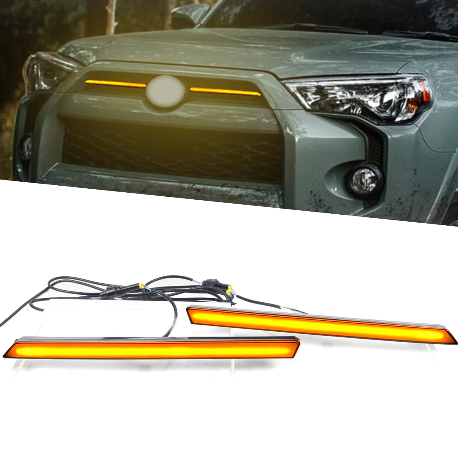 Grille Raptor Light LED Lighting Strip Assembling Kit For Toyota 4Runner 2020-2024