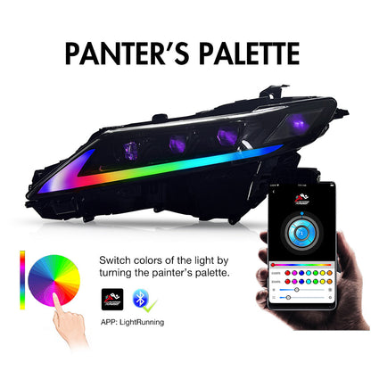 Clear refletor RGB Headlights For 2018-2024 Toyota Camry LE SE XLE XSE TRD - OMOTOR