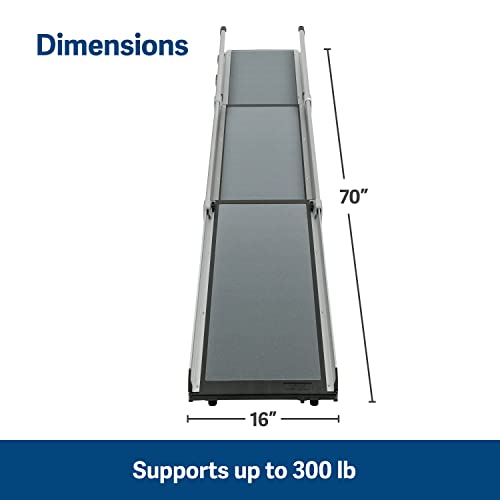 Dog Ramp Extends from 39-71 Inches No Slip High Traction Surface Collapsible and Locking for Easy Storage For Trucks, SUVs, and Cars Weighs Only 13 Pounds