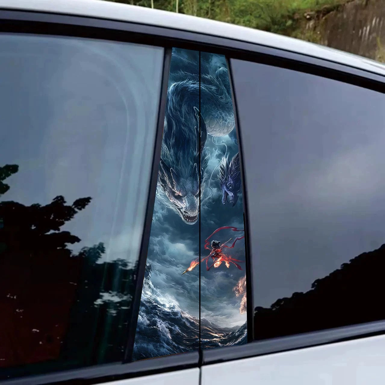 Universal Car Center B Pillar Sticker - Nezha's Demon Child's Rebellion in the Sea Series - OMOTOR