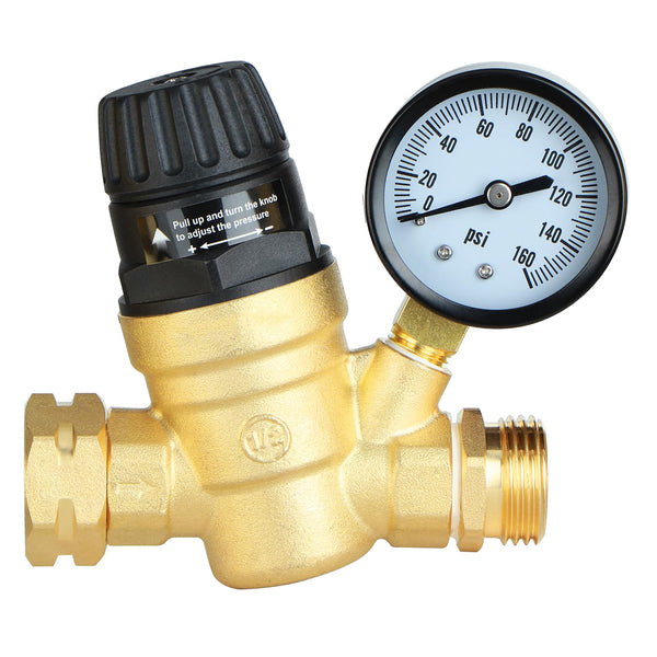 RV Water Pressure Regulator with Adjustable Handle for RV Camper - OMOTOR