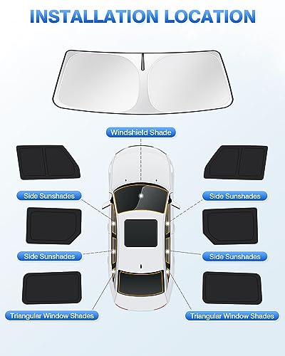 7PCS Windshield Sun Shade for 2021-2026 Ford Bronco 4 Door