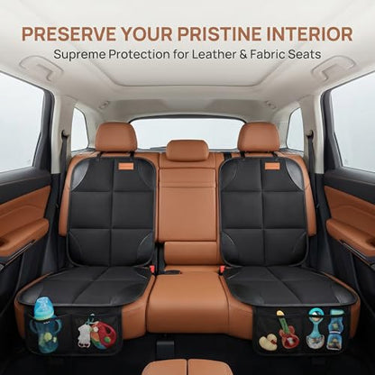 Car Seat Protector, Thickest Padding and Non-Slip Backing 2Pcs
