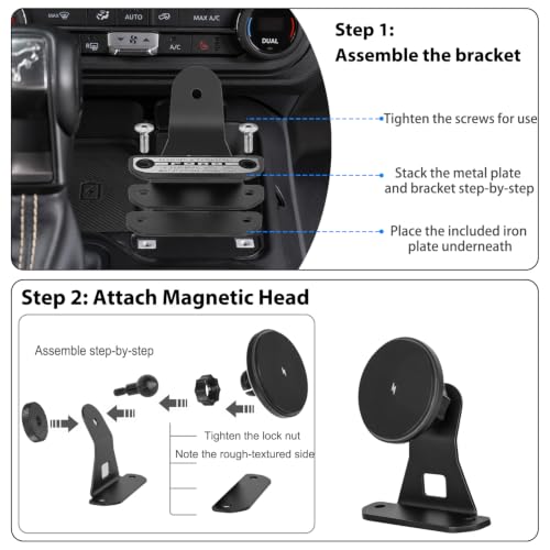 Magnetic Wireless Charging Phone Mount for Ford Bronco 2021-2026 2/4-Door