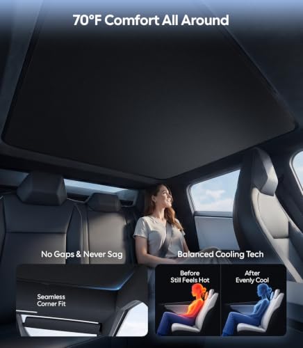 Black Interior Sunshade Roof For Tesla Cybertruck 2023~2026