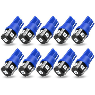 194 LED Light Bulb Blue, T10 168 Interior Dome Lights, 10 Pack