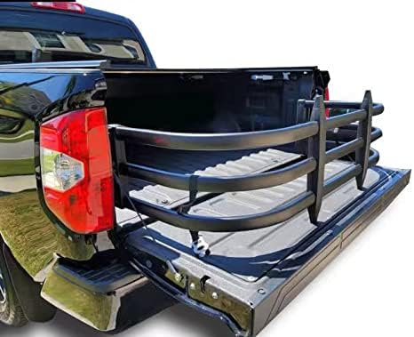 Black Aluminum Truck Bed Extender Retractable 59-69 inches for Silverado Ram Tundra Ford and Other Full-Size Trucks