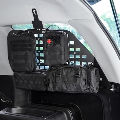 Rear Window Molle Panel Modular Storage Panel System with 4 Storage Bag for Toyota 4Runner 2010-2023