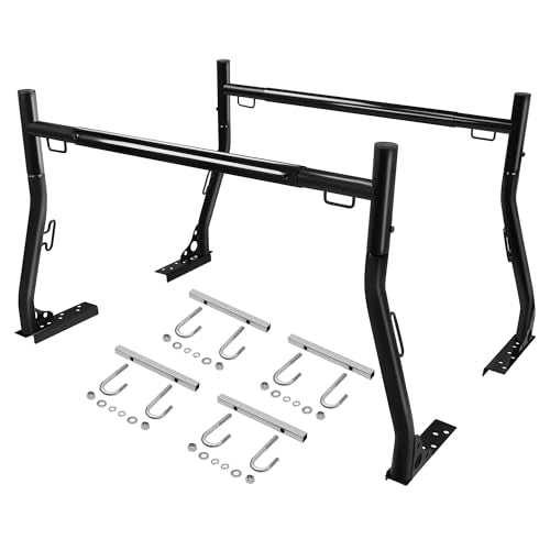 Truck Ladder Racks 800Ibs Capacity Extendable Pick-up Truck Bed Ladder Rack, Universal Heavy Duty