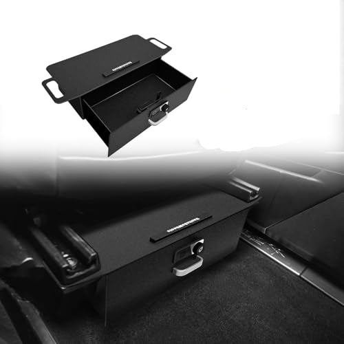 Front Seat Safe Vault Gun Safe Box Driver/Passenger Side Drawer for 2025 2024 Tesla Cybertruck
