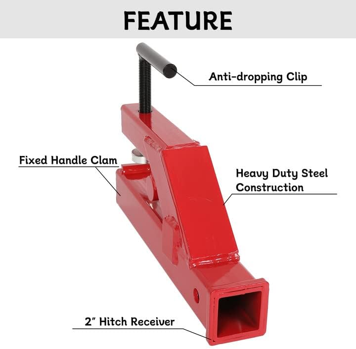 Clamp On Trailer Hitch 2" Ball Tractor Mount Receiver Hitch Mount Adapter Compatible with Deere Bobcat Tractor Bucket