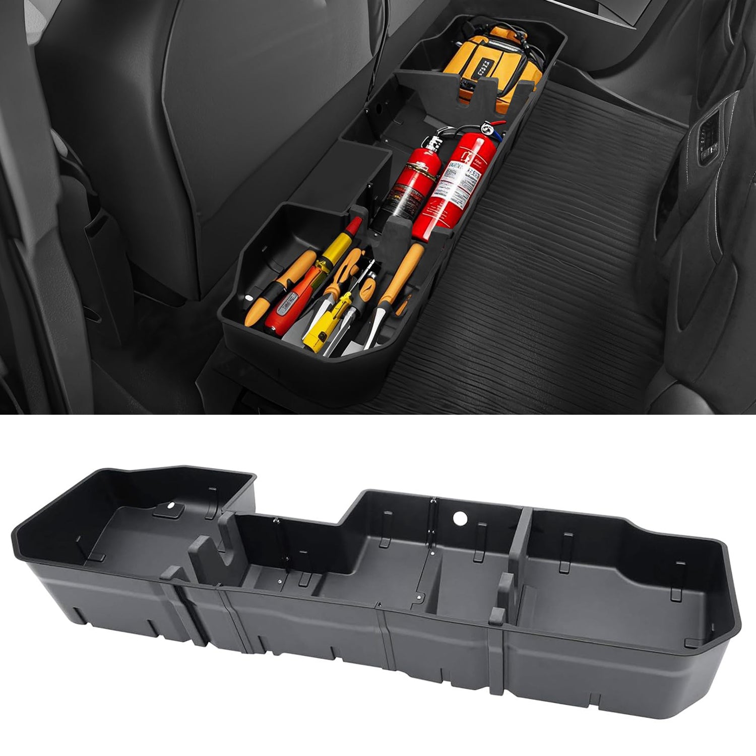 Underseat Storage Box Compatible with 2014-2018 Chevy Silverado/GMC Sierra LD, 2015-2019 Silverado/Sierra HD - OMOTOR