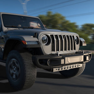 Amber Skid Plate with Integrated LED Emitters fits 2020-2024 Wrangler JL Gladiator JT - OMOTOR