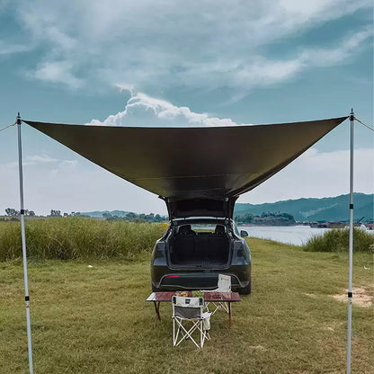 Tesla Model Y Tailgate Camping Canopy Tent - UV-Proof Sunshade Awning Custom Fit for Outdoor Travel - OMOTOR