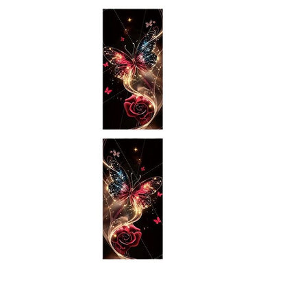 Butterfly and rose patterned car central pillar stickers and window trim strips - OMOTOR