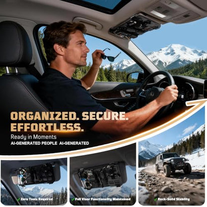 Visor MOLLE Panel, Rigid Fiberglass Sun Visor Organizer