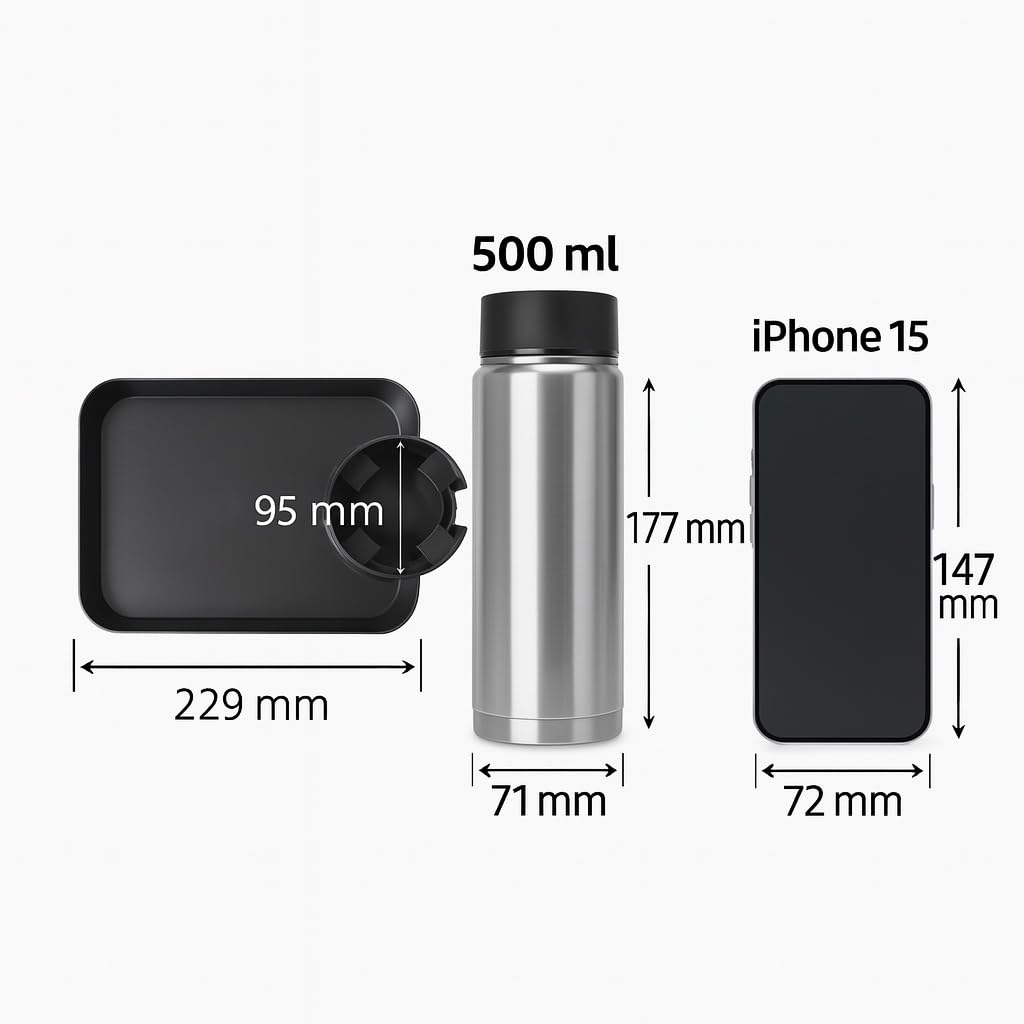 Adjustable Car Seat Tray with Anti-Shake Cup Holder for Kids