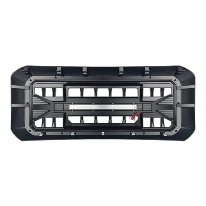 Front Grille Compatible with 2011-2016 F250 F350 F450 F550 Super Duty, Matte Black Front Bumper Grill Guard w/Off-Road Lights - OMOTOR