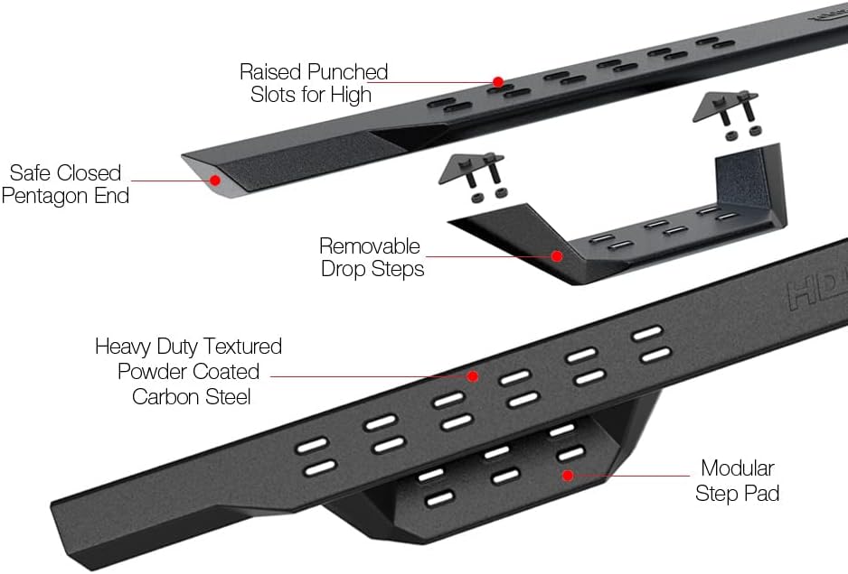 APS Black Overland Slider Tubular Drop Steps Style Nerf Bars Running Boards Compatible with Toyota 4Runner 2014-2024 SR5 & 14-24 TRD Pro & 17-24 TRD Off-Road