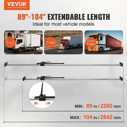 Cargo Bar, Truck Bed Bar Adjustable from 40" to 73", Heavy-Duty Steel Cargo Stabilizer Bar with 220 lbs Capacity, Truck Load Bar Stop Sliding for Pickup Truck Bed, SUV, Minitruck - OMOTOR