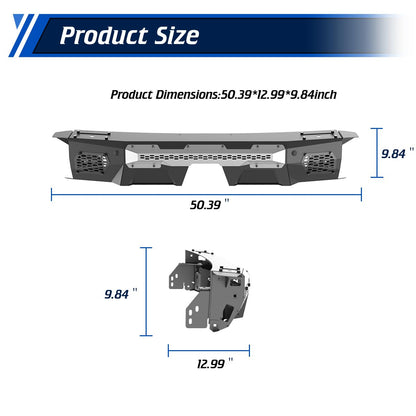 Rear Bumper Compatible with Toyota Land Cruiser LC250 2024 - 2026 with Side Wings & 2 * LED Pod Lights