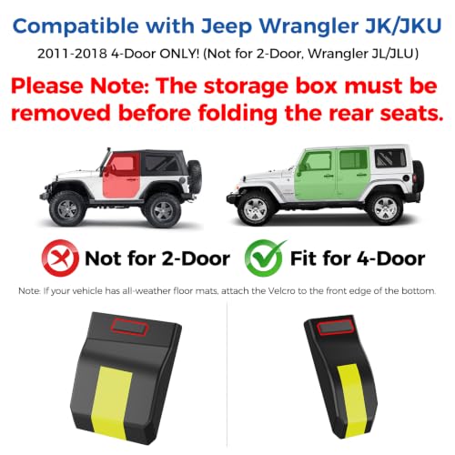 Rear Under Seat Storage for Jeep Wrangler JK JKU 2011-2018 4-Door