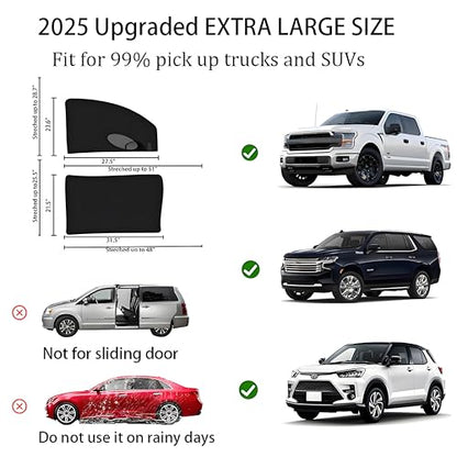 4 Pcs Car Window Screen Shades for Ford Bronco 2015-2025