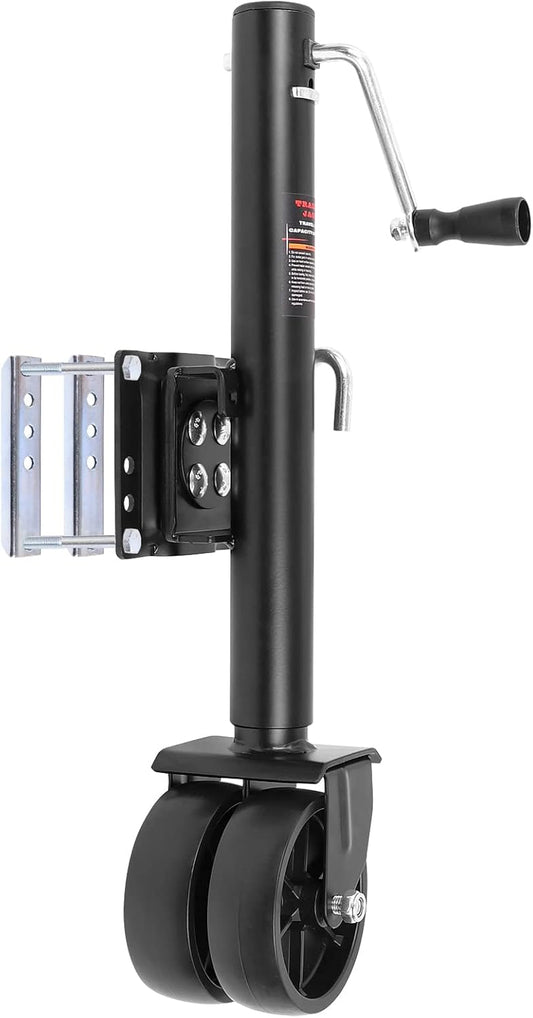 Trailer Jack,Swivel Boat Trailer Jack with 6" with Dual Wheels Heavy Duty 2000 LBs,12" Lift