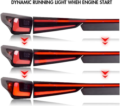 Tail Lights Compatible with 4th Gen(XU70) Highlander SUV 2020-2025, Rear Lights Assembly with Red Welcoming Lights w/Amber Sequential Turn Signal, Driver& Passenger Smoked