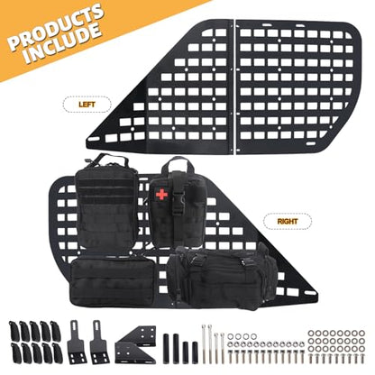Rear Window Molle Panel Modular Storage Panel System with 4 Storage Bag for Toyota 4Runner 2010-2023