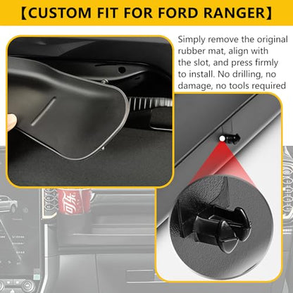 Passenger Side Storage Box with Cup Holder For Ford Ranger 2023–2025