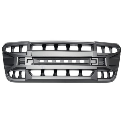 Front Grill Replacement for F150 2004-2008, Matte Black Front Bumper Grille w/Off-Road Lights - OMOTOR