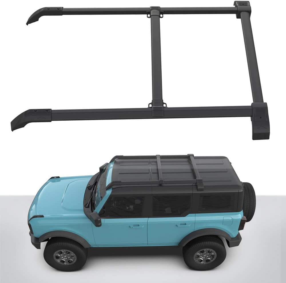 4PCS Roof Rack Rails Cross Bars Kit Fit for Ford Bronco Hard TOP 2Door & 4Door 2021 2022 2023