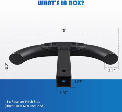 Hitch Step for 2 Inch Hitch Receiver Towing Hitch Step Bar Bumper Step Rear End Guard Protector for Pickup Truck SUV - OMOTOR