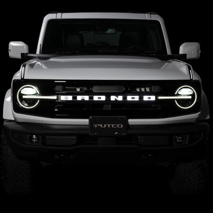 Putco Luminix Ford Bronco LED Grille Emblem - Fits Ford Bronco 2021-2025 - w/Front Camera, 92852