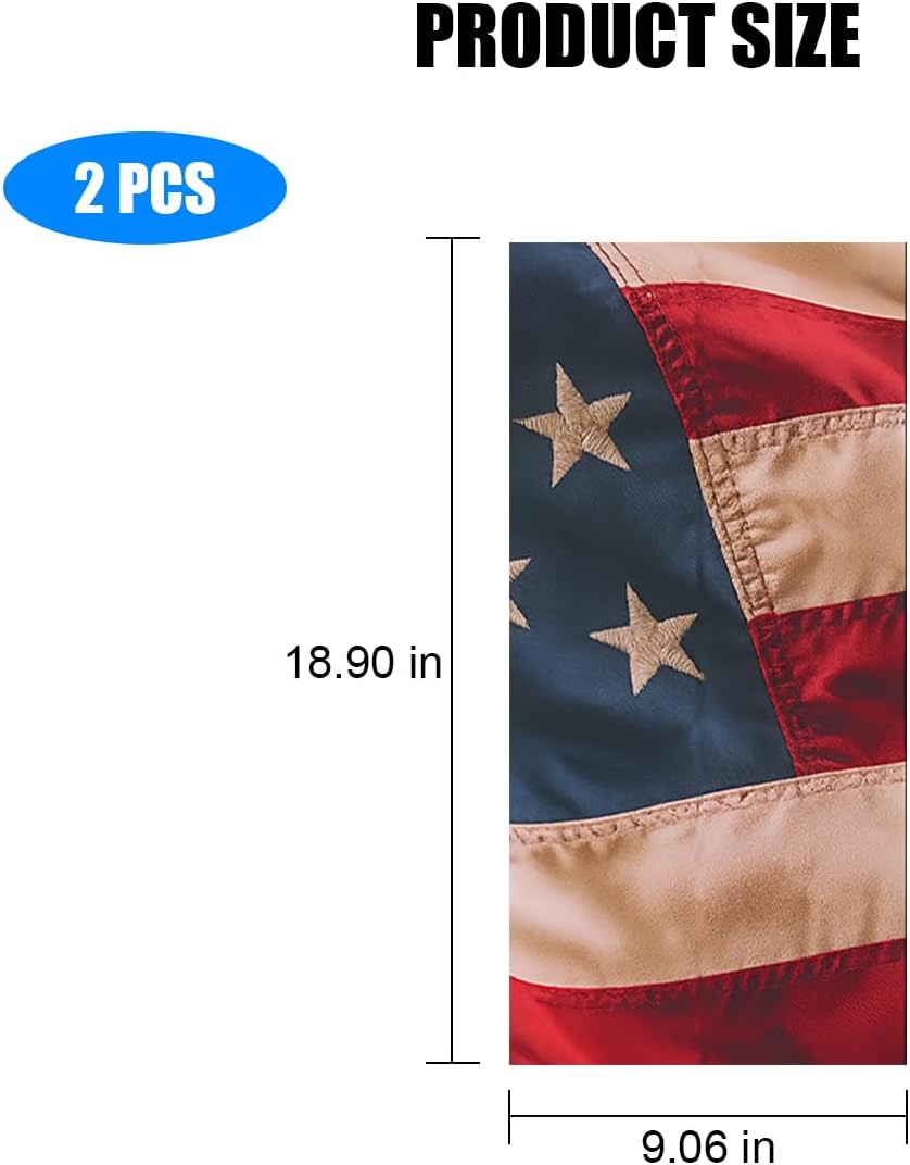 Car B Pillar Sticker, 2PCS American Flag Waterproof Vehicle Center Pillar Decal Set, Self-Adhesive Automotive Door Side Trim Decorative Sticker, Universal for SUV RV Truck (Style 3)