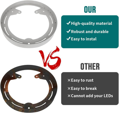 for Polaris Slingshot Wheel Rings DYI Kit for LED's RAW Aluminum Powdercoated (3 PCS) - OMOTOR