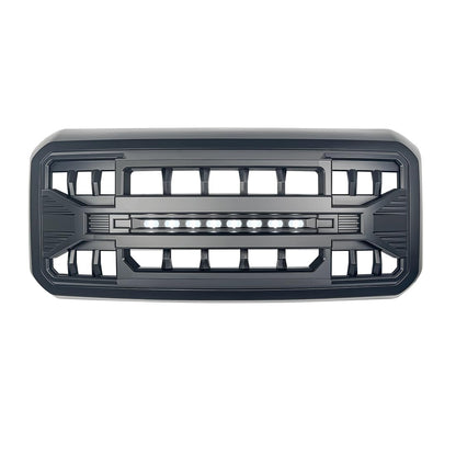 Front Grille Compatible with 2011-2016 F250 F350 F450 F550 Super Duty, Matte Black Front Bumper Grill Guard w/Off-Road Lights - OMOTOR