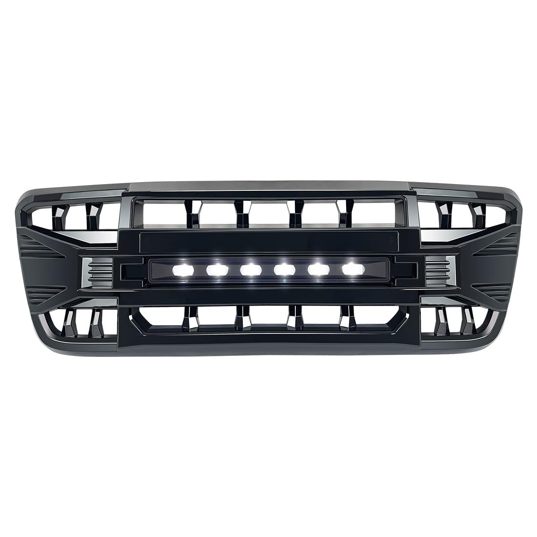 Front Grill Replacement for F150 2004-2008, Matte Black Front Bumper Grille w/Off-Road Lights