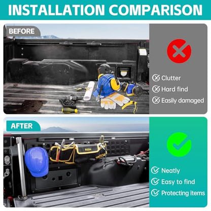 5FT Side Truck Bed Molle Panel Rack System Compatible with 2005-2023 Toyota Tacoma (Not Fit TRD)