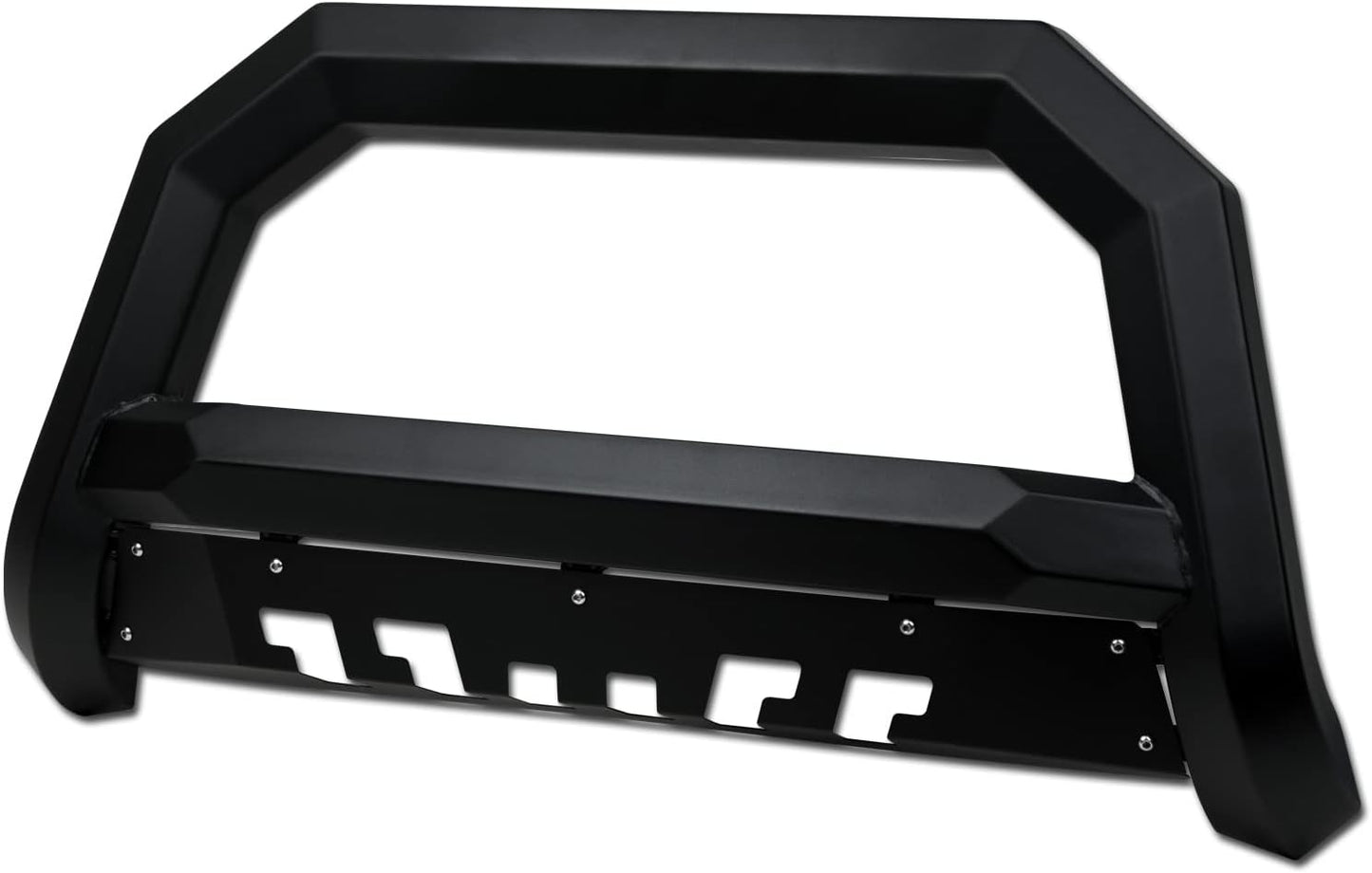 7422439249240 Compatible With 2019-2023 Ford Ranger Matte Black AVT Style Angular Bull Bar Guard with Skid Plate