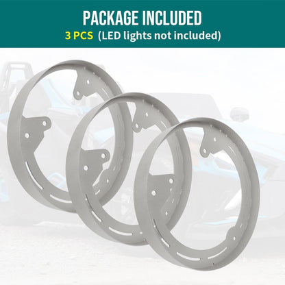 for Polaris Slingshot Wheel Rings DYI Kit for LED's RAW Aluminum Powdercoated (3 PCS) - OMOTOR