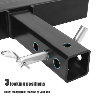Hitch Step for 2” Receivers, Strong Steel Construction Rust Resistant Powder Coated Finish with Hitch Pin, 600lbs Maximum Load - OMOTOR