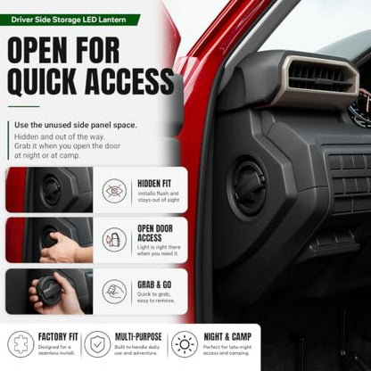 Driver Side Storage LED Lantern Compatible with 2024-2026 Toyota Tacoma