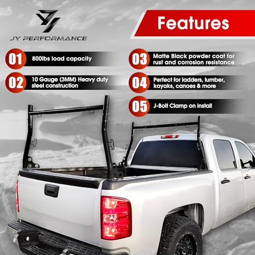 Truck Ladder Racks 800Ibs Capacity Extendable Pick-up Truck Bed Ladder Rack, Universal Heavy Duty