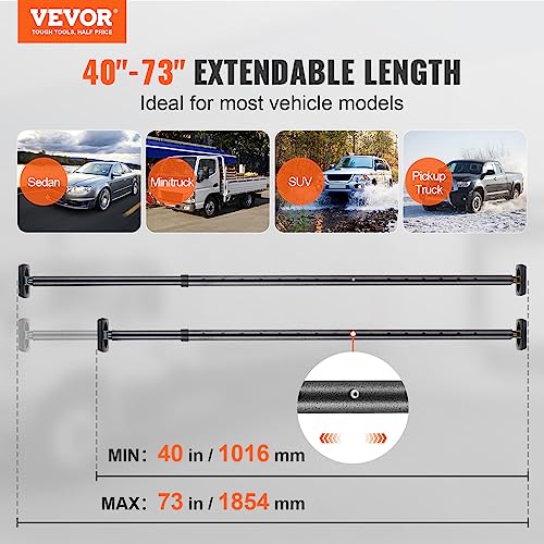 Cargo Bar, Truck Bed Bar Adjustable from 40" to 73", Heavy-Duty Steel Cargo Stabilizer Bar with 220 lbs Capacity, Truck Load Bar Stop Sliding for Pickup Truck Bed, SUV, Minitruck