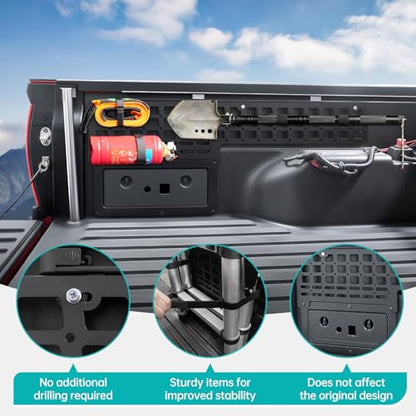 5FT Side Truck Bed Molle Panel Rack System Compatible with 2005-2023 Toyota Tacoma (Not Fit TRD)