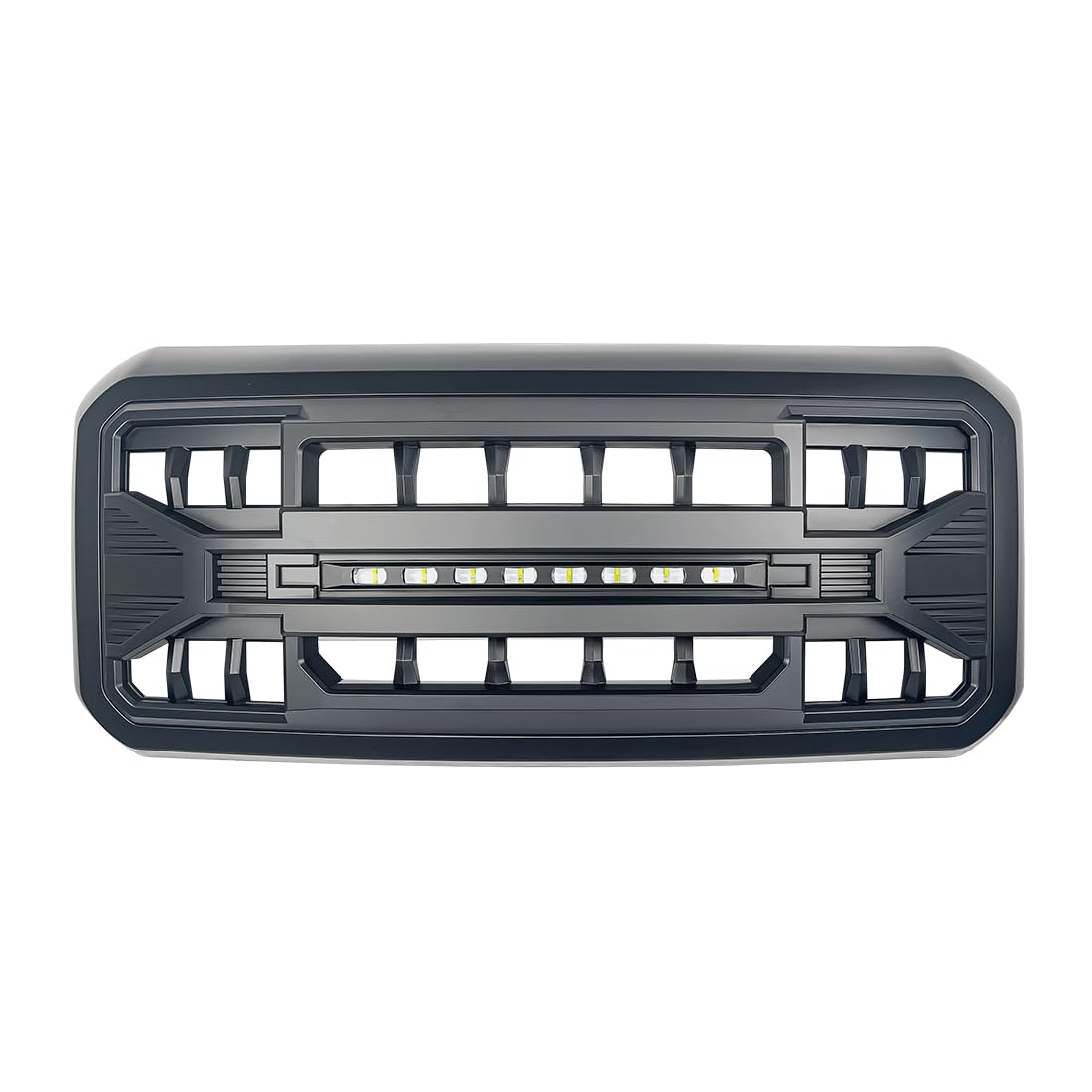 Front Grille Compatible with 2011-2016 F250 F350 F450 F550 Super Duty, Matte Black Front Bumper Grill Guard w/Off-Road Lights