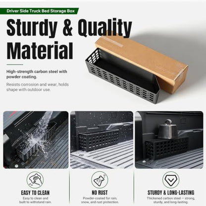 Driver Side Truck Storage Box Compatible with 2024-2026 Toyota Tacoma