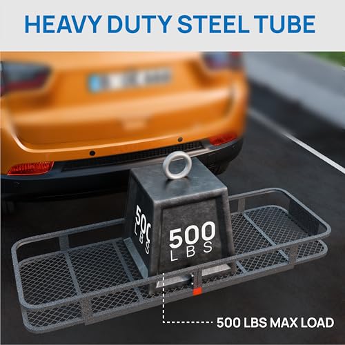 Heavy-Duty Folding Hitch Cargo Carrier for Cars (60"x20"x6")